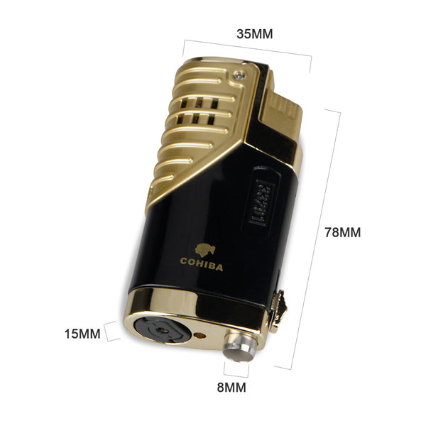 2 color Cigar Lighter Butane with Punch Triple Jet Flames Butane torch