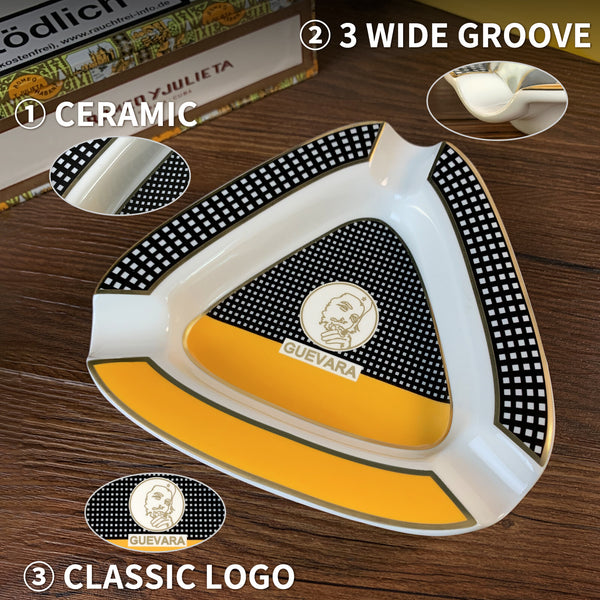 Cigar Ashtray Portable Ceramic 3 Cigars Ash Tray Tobacco Cigarette Gadgets Home