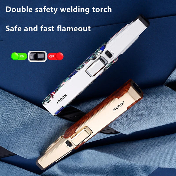 windproof blue flame torch lighter safety lock multifunctional