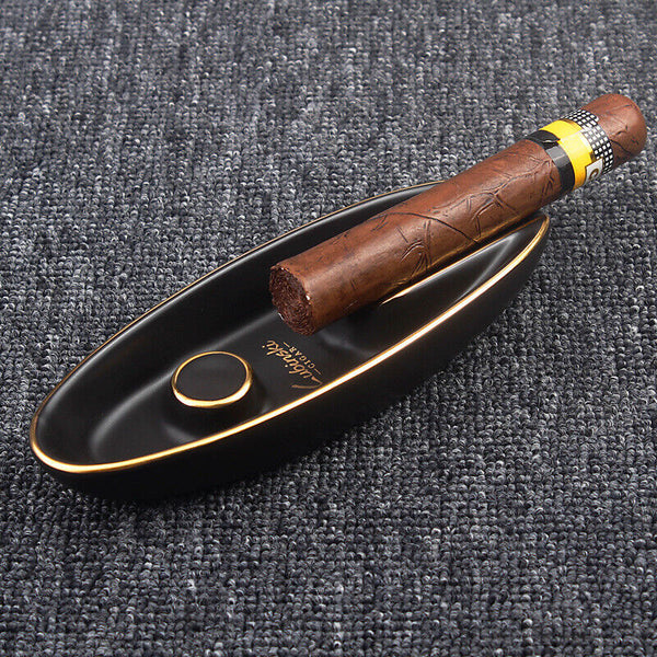 Cigar Ashtray Travel Ashtray Outdoor Ceramic Boat shape Ash Tray holder 1 cigar