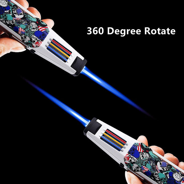 windproof blue flame torch lighter safety lock multifunctional