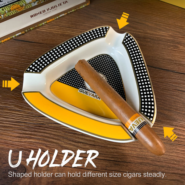 Cigar Ashtray Portable Ceramic 3 Cigars Ash Tray Tobacco Cigarette Gadgets Home