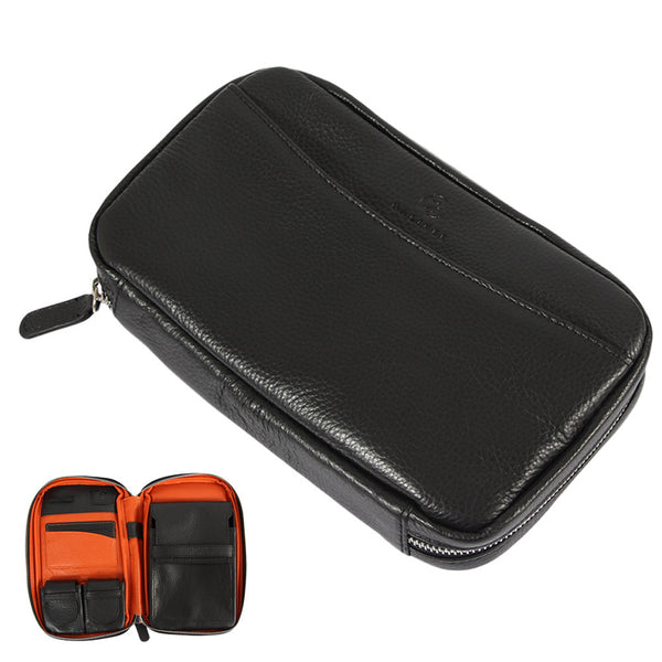 Galiner leather cigar case - portable travel humidor for 5 cigars - cigar box storage & cigarette case