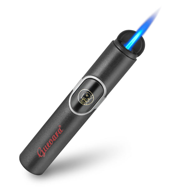 CIGARFEAST Windproof Cigar Lighter Single Jet Torch Blue Flame Gas Butane Lighter with Gift Box Cigar Holder Smoking Accessories