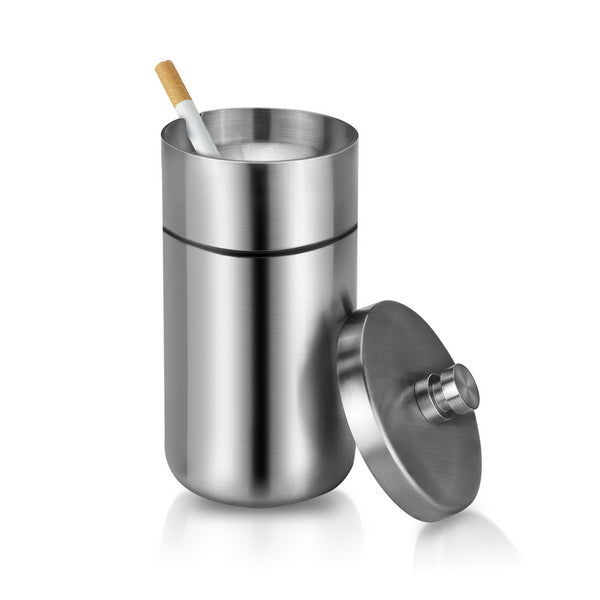 cgaplus Car Ashtray with Lid Smell Proof Stainless Steel Portable Ash Tray for Car Cup Holder Detachable Windproof Extinguished Cigarette Bucket Automotive Ashtrays for Outdoor Home Office