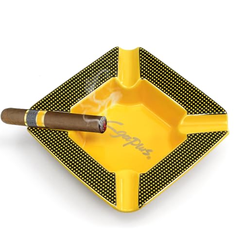 Patio Big Ashtrays for 8" Square Cigarettes Ashtray Large Rest Cigars Ash tray for Patio/Outside/Indoor Ashtray