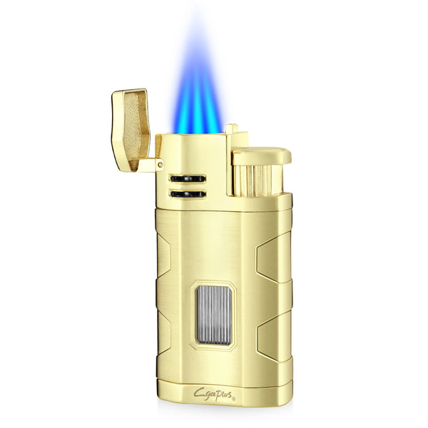 Cigar Three Torch Lighters Triple Jet Flame Refillable Butane Lighter Windproof with Punch Marjiuana Smoking Accessories