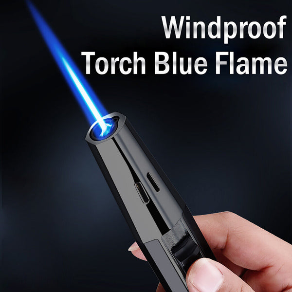 Jet Torch Butane Lighter Windproof Refillable Butane Lighter Adjustable Flame