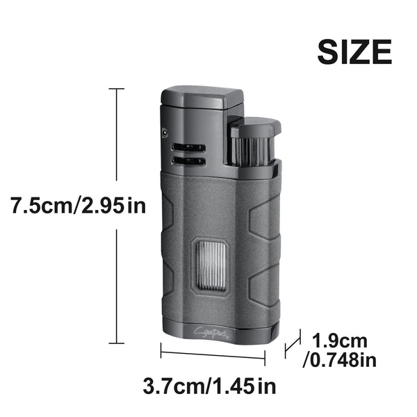 Cigar Three Torch Lighters Triple Jet Flame Refillable Butane Lighter Windproof with Punch Marjiuana Smoking Accessories