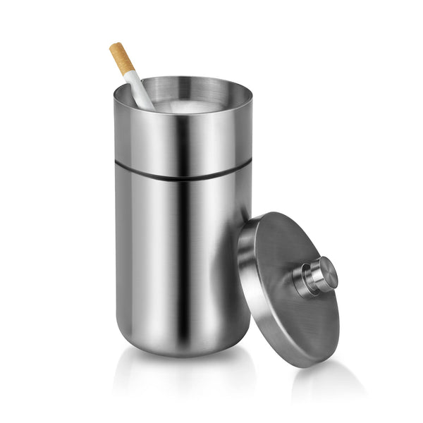 cgaplus Car Ashtray with Lid Smell Proof Stainless Steel Portable Ash Tray for Car Cup Holder Detachable Windproof Extinguished Cigarette Bucket Automotive Ashtrays for Outdoor Home Office