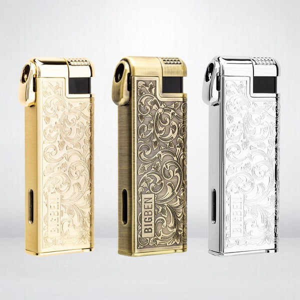 LUBINSKI joint pipe lighter zinc alloy tangcao multi-functional curved open flame with pressure rod gift box