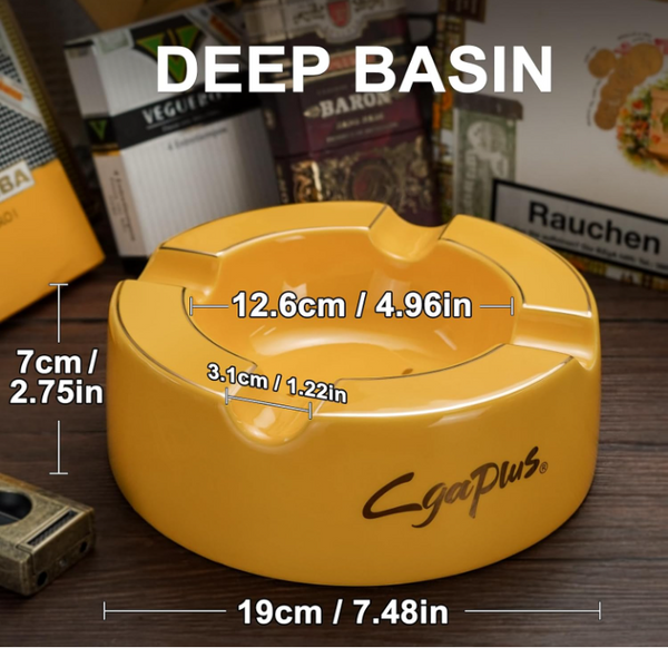 Cigar Ashtray Big Ashtrays for 8" Round Cigarettes Large Rest Outdoor Cigars Ashtray