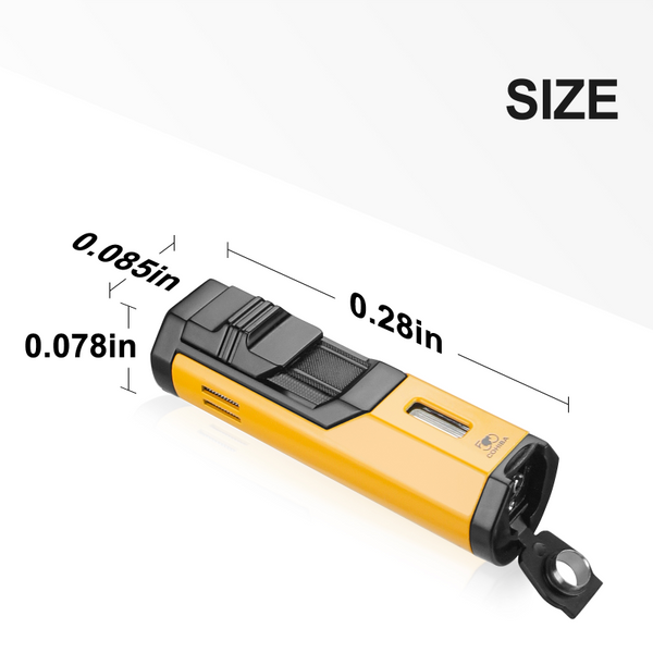 COHIBA 3 Jet Cigar Lighter Windproof Flame Butane Gas Torch Metal Lighter with Punch Cigarette Lighter Cigar Gadget