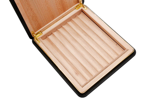 GUEVARA Luxury Leather Material Crocodile Pattern Travel Cigar Case Store 6 Cigars Humidor with Hygrometer Cigar Accessories