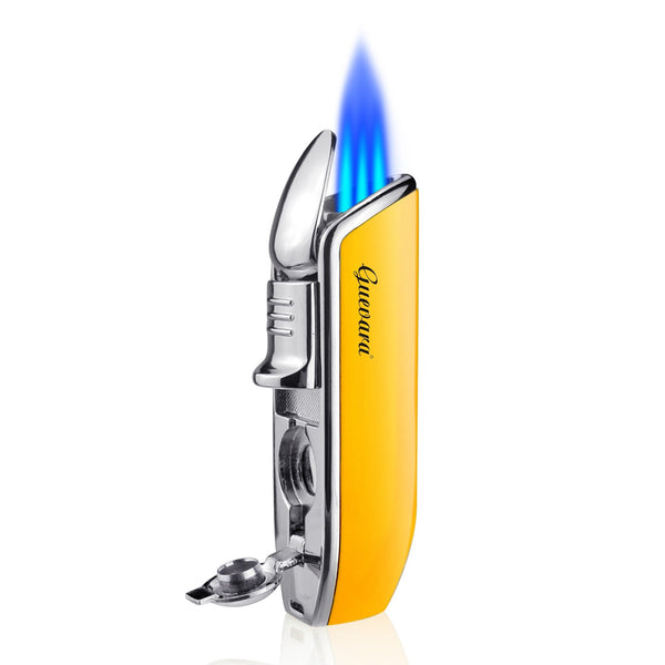 Cigar Cutter Two-piece Windproof Cigar Lighter Stainless Steel Cigar Cutter with Punch