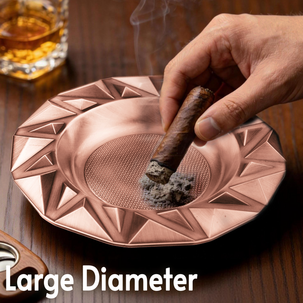 Multi-tube Roundmetal Cigar Ashtray Durability Big Ash trays for 8"  Cigarettes Large Rest Outdoor Cigars Ash tray for Patio/Outside/Indoor Ashtray