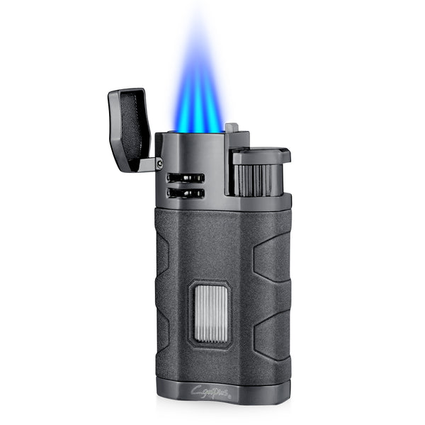 Cigar Three Torch Lighters Triple Jet Flame Refillable Butane Lighter Windproof with Punch Marjiuana Smoking Accessories