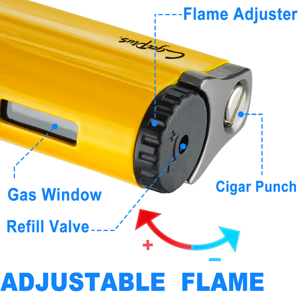 Torch Lighter with Punch 4 Jet Refillbale Lighters Windproof