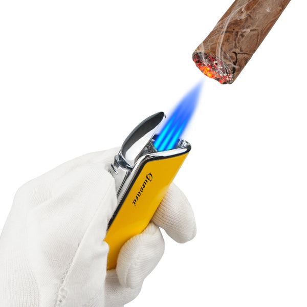 Cigar Cutter Two-piece Windproof Cigar Lighter Stainless Steel Cigar Cutter with Punch