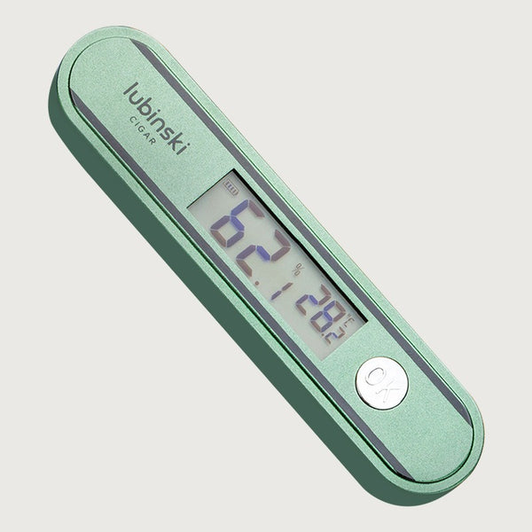 LUBINSKI Zinc Alloy Cigar Hygrometer Temperature and Humidity Display Cigar Punch Dual-purpose Type-C Charging Model