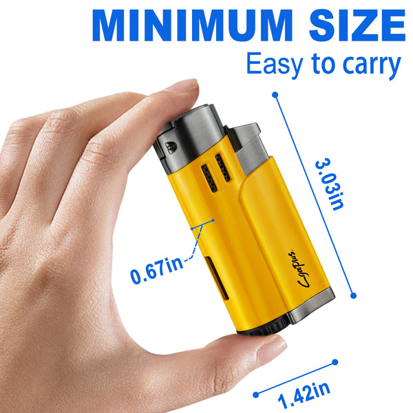 Torch Lighter with Punch 4 Jet Refillbale Lighters Windproof