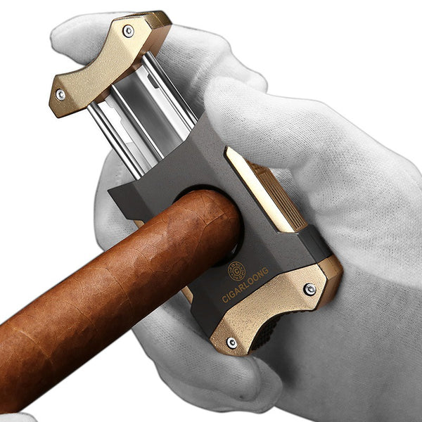 CIGARLOONG Cigar V-cutter Scissors Sharp Guillotine Frosted Texture Cigar Holder Men Gift Box Cigar Accessories