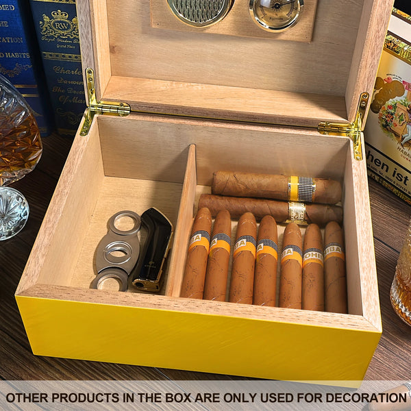 Cedar Wood Cigar Travel Humidor Box Portable Cigar Case W/ Humidifier Hygrometer Cigar Humidor Sigaren Box For Cigars