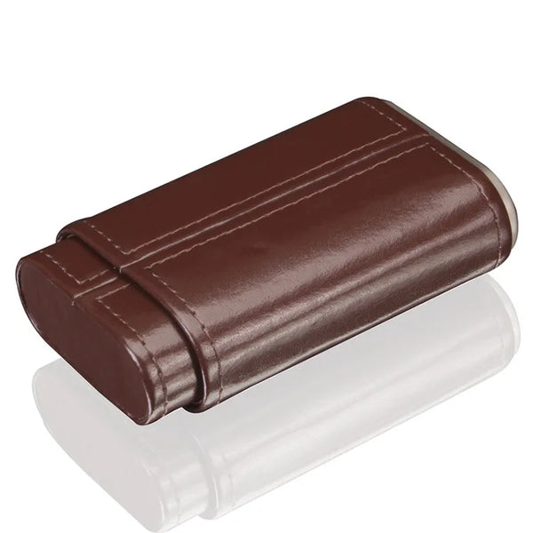 LUBINSKI Travel Leather Cigar Case Humidor Holder 3 Tubes Humidor Box with  Travel Accessories Pocket