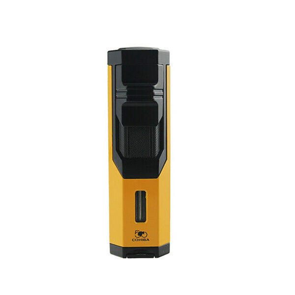 COHIBA Cigar Lighter Butane Jet Windproof Flame Portable Torch Lighter with Punch Mini Metal Cigarette Lighter Smoking Accessories