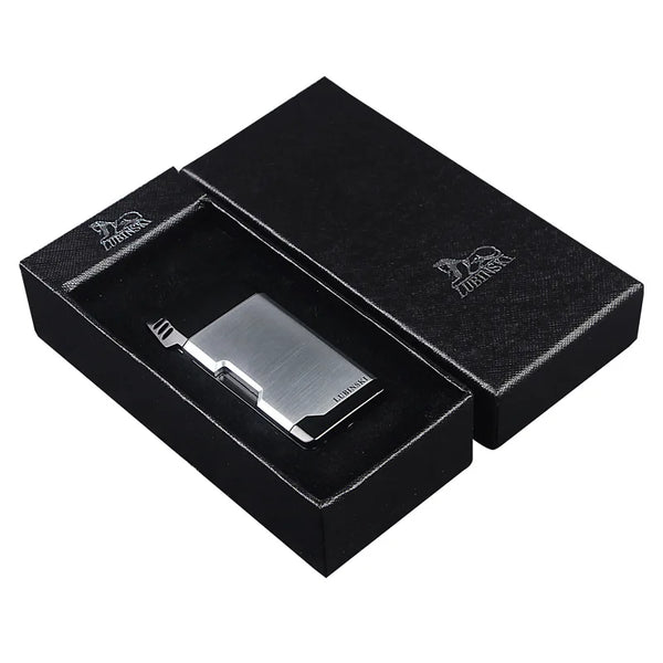 LUBINSKI Cigar Cigarette Tobacco Lighter Single Torch Jet Flame Refillable With Punch Smoking Tool Accessories Portable