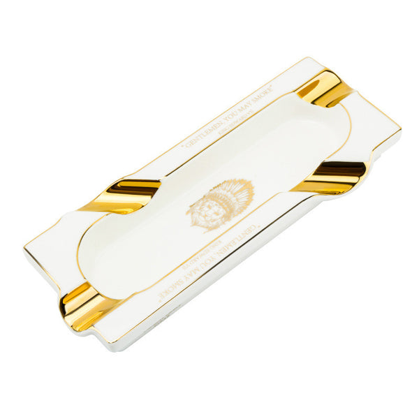 LUBINSKI Cigar Ashtray Four Flue Ceramic Gilt Large Capacity Rectangle Rubinski Portable Ashtray
