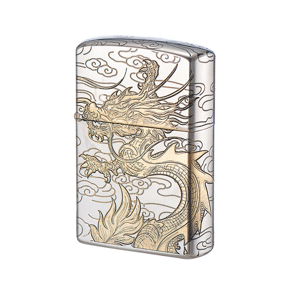 Two-color series metal kerosene lighter, send boyfriend high-end cigarette lighter