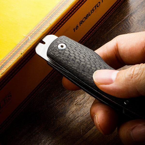 Cigar Tool Knife G10 Carbon Fiber Multifunctional Cigar Box Opening Knife LUBINSKI Hole Opener