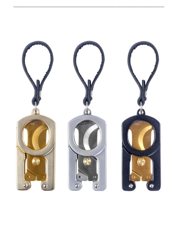 Folding Cigar Scissors Portable Stainless Steel Blade Belt Keychain Luxury Cigar Knife Accessories