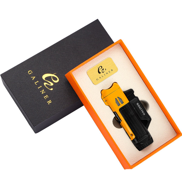 Cigar lighter, single fire, direct punch, windproof inflatable lighter with cigar drill through needle, moxibustion igniter LC-197