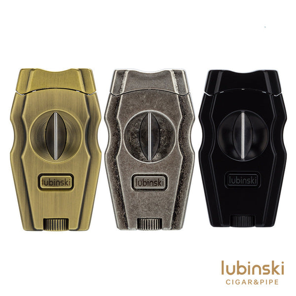 LUBINSKI Metal V-cut Cigar Cutter Zinc Alloy One-piece Stainless Outdoor Luxury Cigars Cut Portable Accessories Tool for Cigar