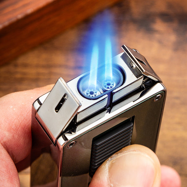 Rubinsky Cigar Lighter High-grade Zinc Alloy Multifunctional Double Fire Direct Dust Cover Folding Opener