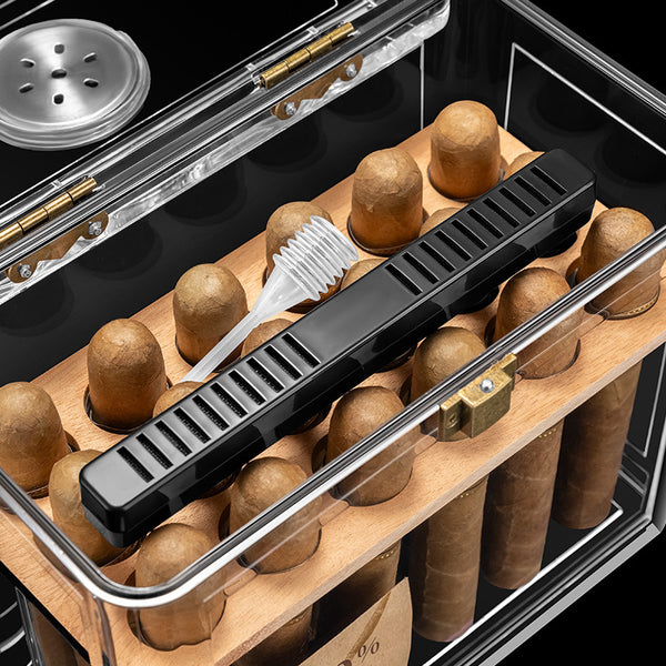 Large Cigar humidor Acrylic Humidor Large Capacity Design Built-in Thermometer Moisture-proof Transparent Moisturizing Box