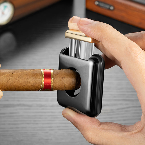 Cigar Cutter Stainless Steel Sharp Blade with Cigar Holder Portable V-Hole Cigar Cutter CL-J88