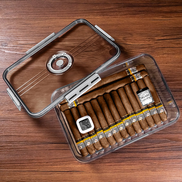 Cigar box sealed maintenance cigar moisture box built-in cigar hygrometer cedar wood chip wooden shelf