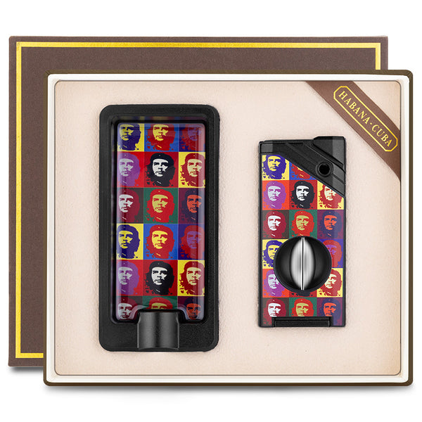 Cigar Lighter and cigar ashtray Set 2-piece Cool Cigar Ashtray Windproof Portable  Lighter Gift Box Set