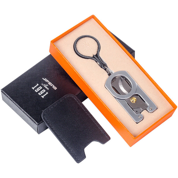 Folding Cigar Scissors Portable Stainless Steel Blade Belt Keychain Luxury Cigar Knife Accessories