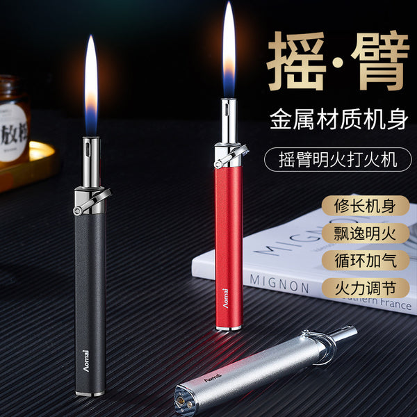 Strip lighter lever ignition point aromatic metal creative inflatable igniter