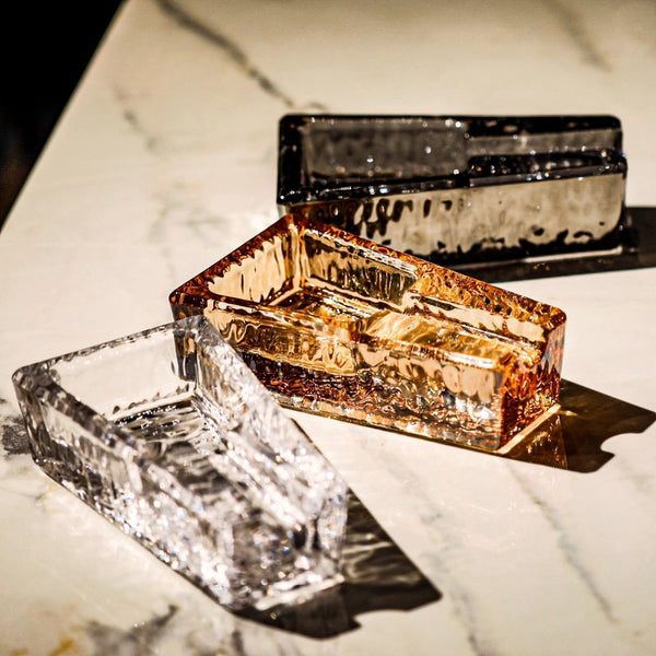Cigar ashtray high-end ashtray crystal glass cigar cigarette set