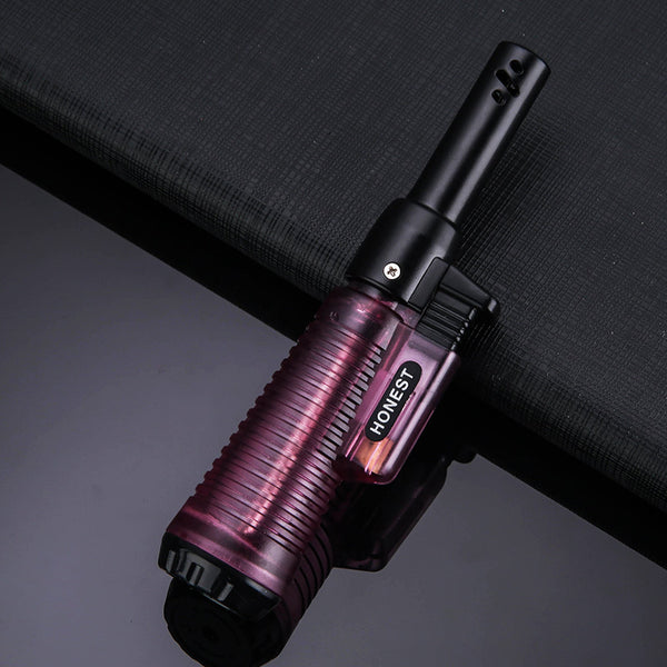 Extended inflatable lighter, transparent gas compartment, household pipe candle portable igniter