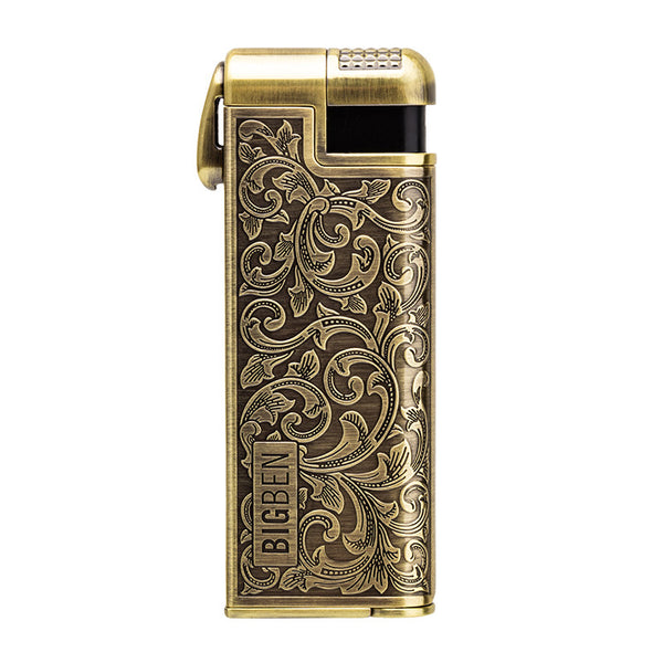 LUBINSKI joint pipe lighter zinc alloy tangcao multi-functional curved open flame with pressure rod gift box