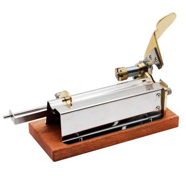 Lafuli cigar cutter - desktop model, crafted with special steel and red hardwood, stainless steel blades for sharpness and durability, large ring gauge