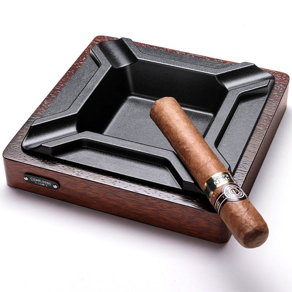 Cigar Ashtray Inca Solid Wood Alloy Cigarette Trough Creative Large Caliber Ashtray for Home Use