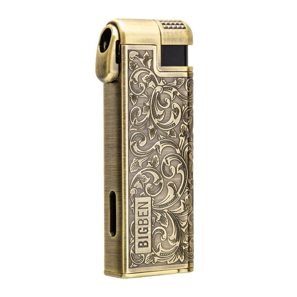 LUBINSKI joint pipe lighter zinc alloy tangcao multi-functional curved open flame with pressure rod gift box