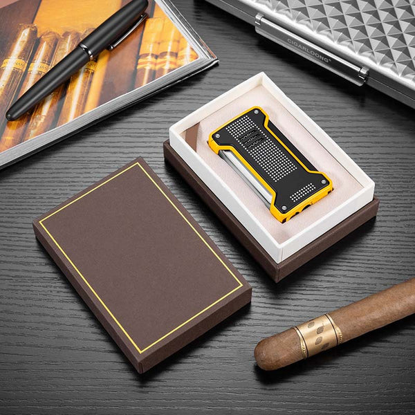 Cigar lighter Windproof straight punch lighter Portable with cigar drill Metal cigar lighter CB-25IL1